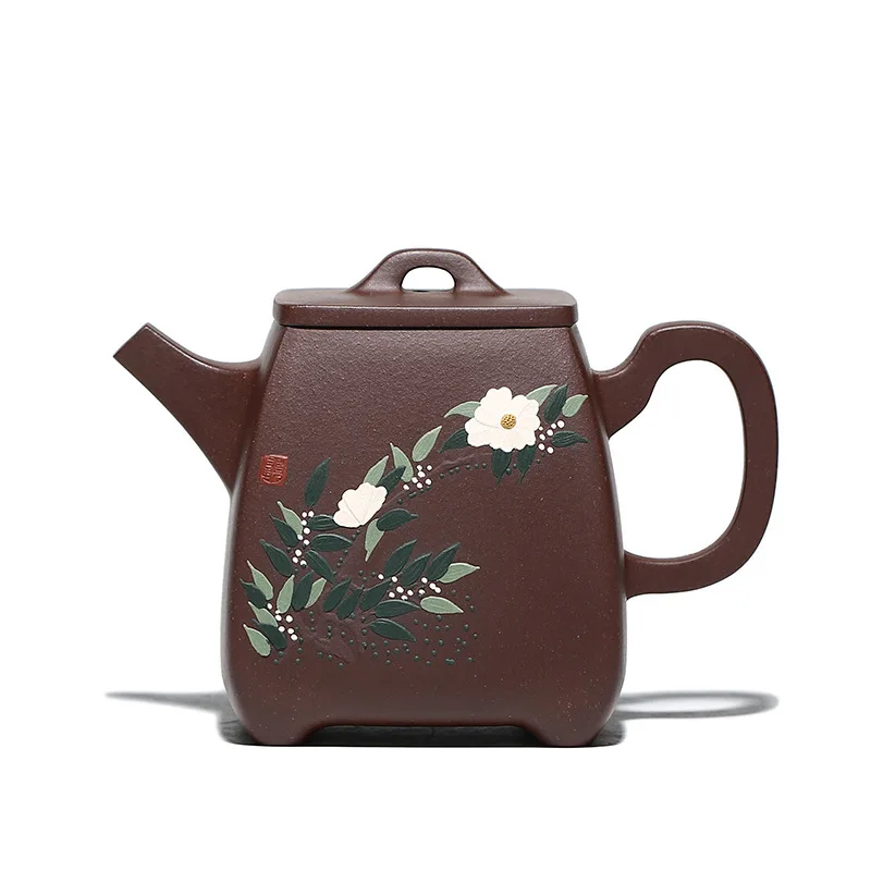 

Authentic Yixing, Purple Clay Teapot, Zisha, Handmade, Tea Set, Tea Drinking, Huanglongshan Mud, Raw Ore Purple Clay Square Pot