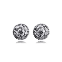 sparkling double halo stud earrings sterling silver jewelry fashion earrings for woman diy jewelry making wedding earrings