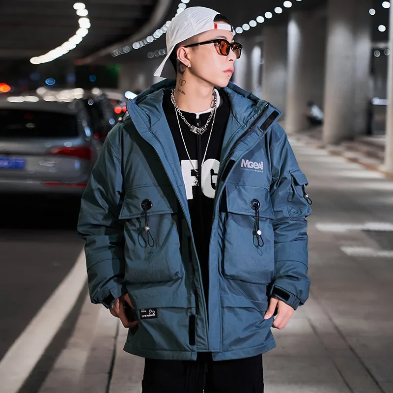 Новый пуховик для мужчин красивая сохраняющая тепло куртка в стиле сафари зимнее