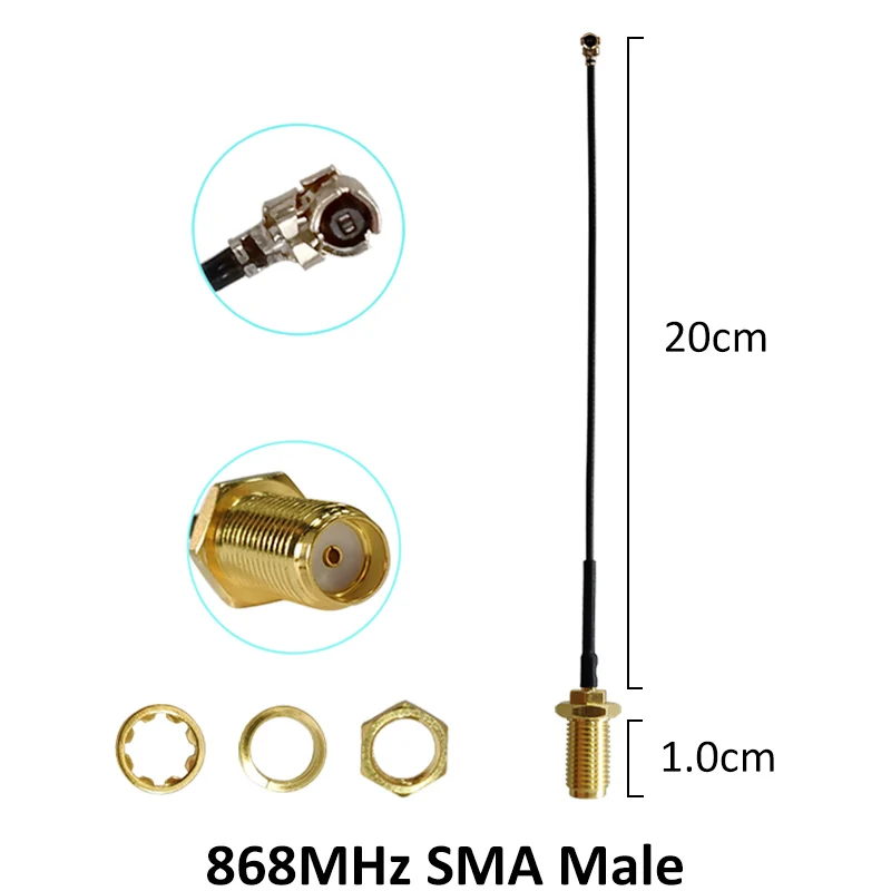 EOTH 868mhz antenna 3dbi sma male 915mhz lora antene iot module lorawan antene ipex 1 SMA female pigtail Extension Cable