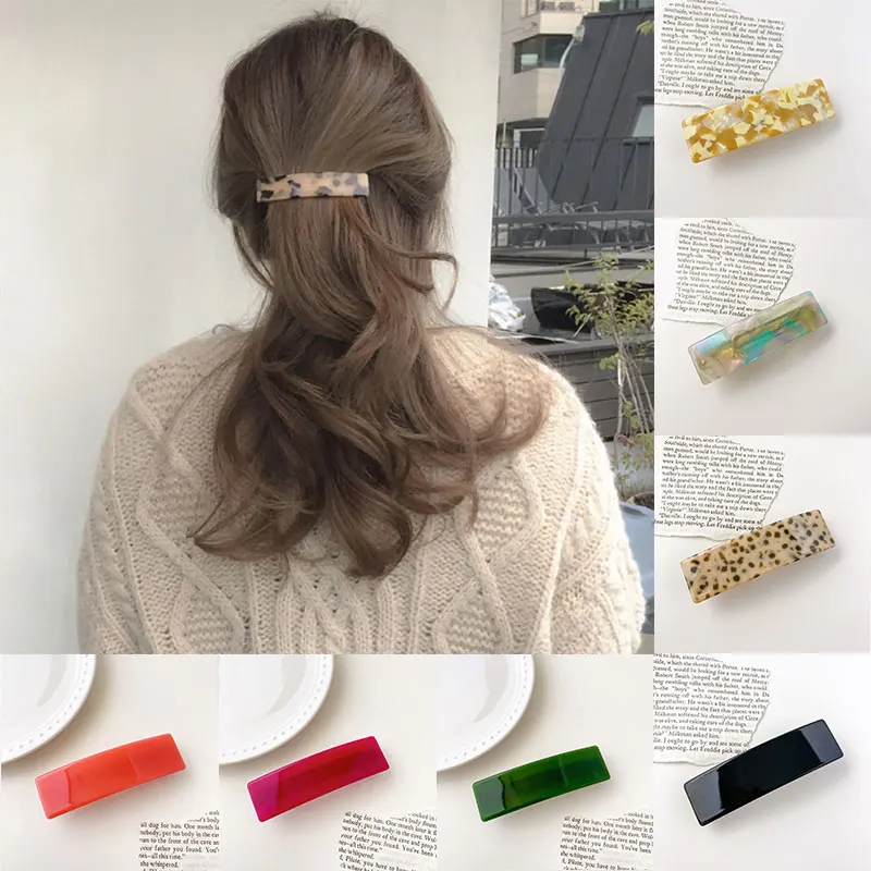 

Marbling Side Clip French Ladies All-match Spring Clip Tortoise Shell Barrettes Fashion Ponytail Securing Hair Clip For Girls
