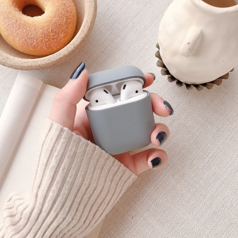 Жесткий чехол для наушников для Apple Airpods 1/2 противоударный чехол для Apple гарнитура для Airpods чехол s Матовый розовый защитный чехол для пары