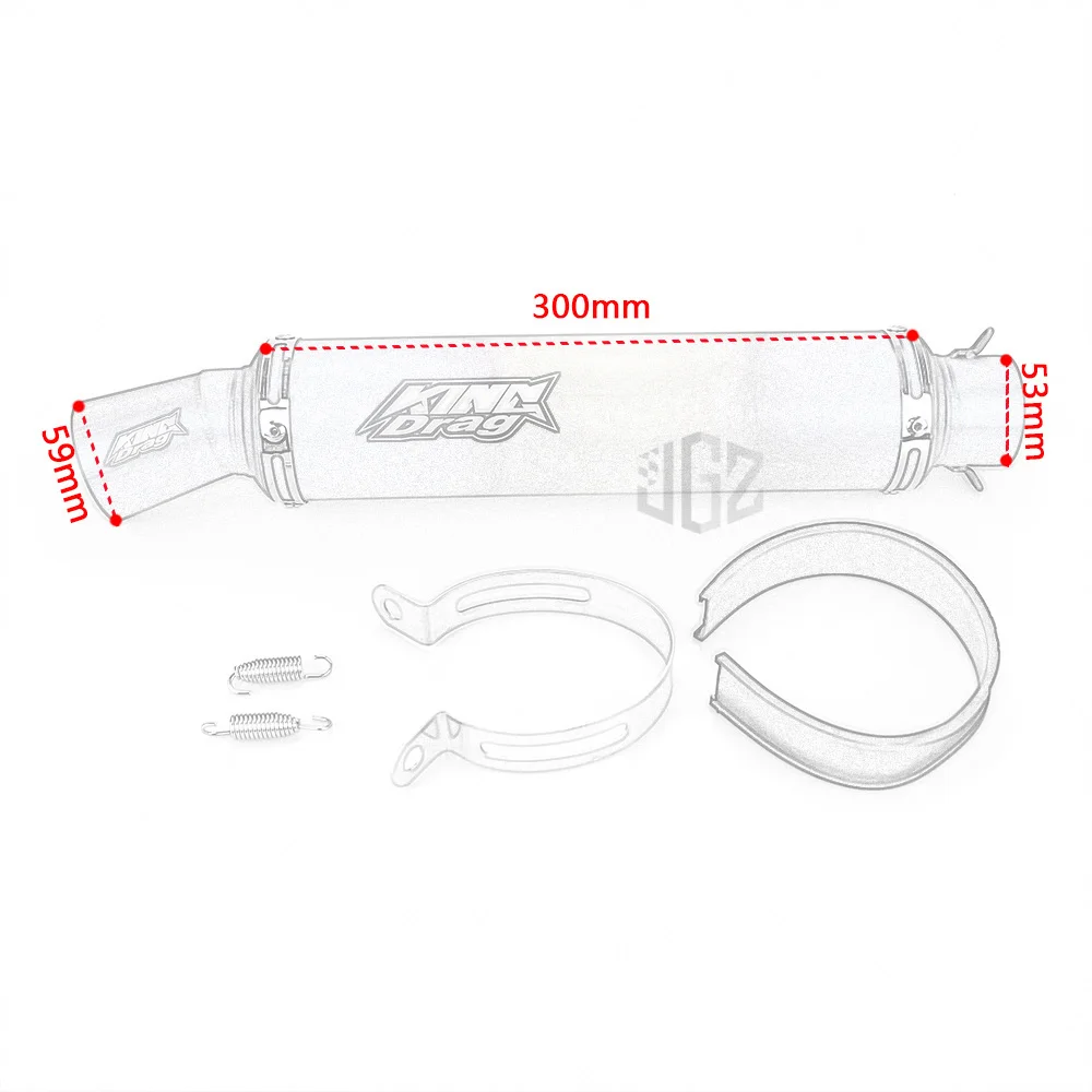 

53MM Motorcycle Universal Stainless Steel Plating Bluing Exhaust Pipe Decorate for Yamaha KTM Honda Kawasaki DUCATI Accessories