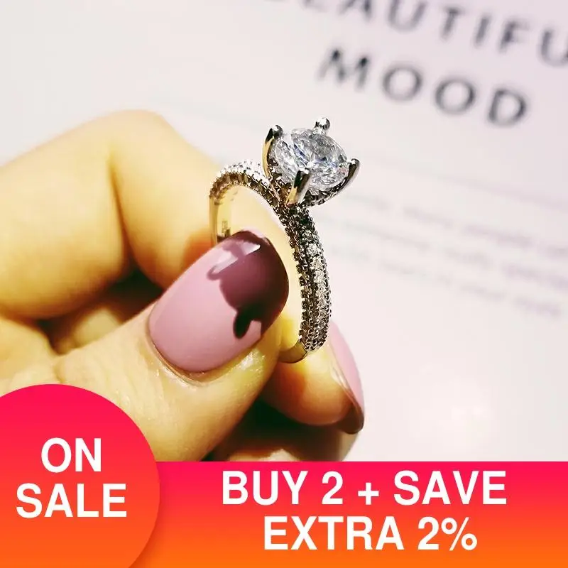 Модное роскошное обручальное кольцо золотого и серебряного цвета Размер 10 для