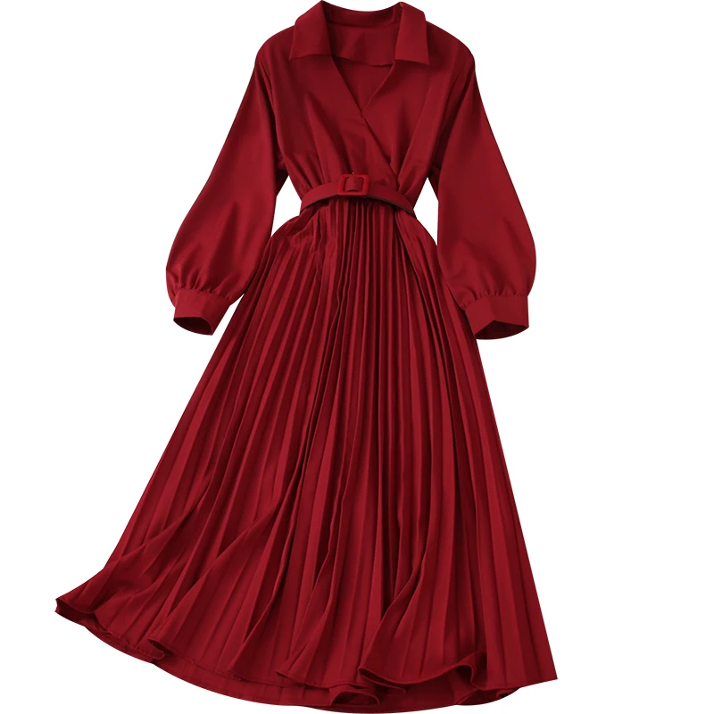 Женское Повседневное платье с v-образным вырезом Fitaylor однотонное плиссированное