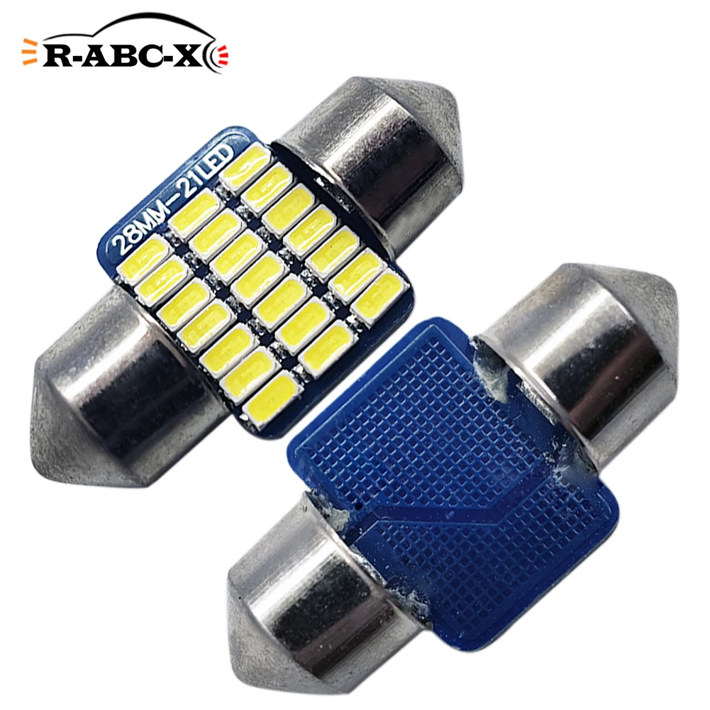 RUIANDSION 2X 28 мм 3014SMD 600Lm ледяной синий розовый фиолетовый белый интерьер автомобиля