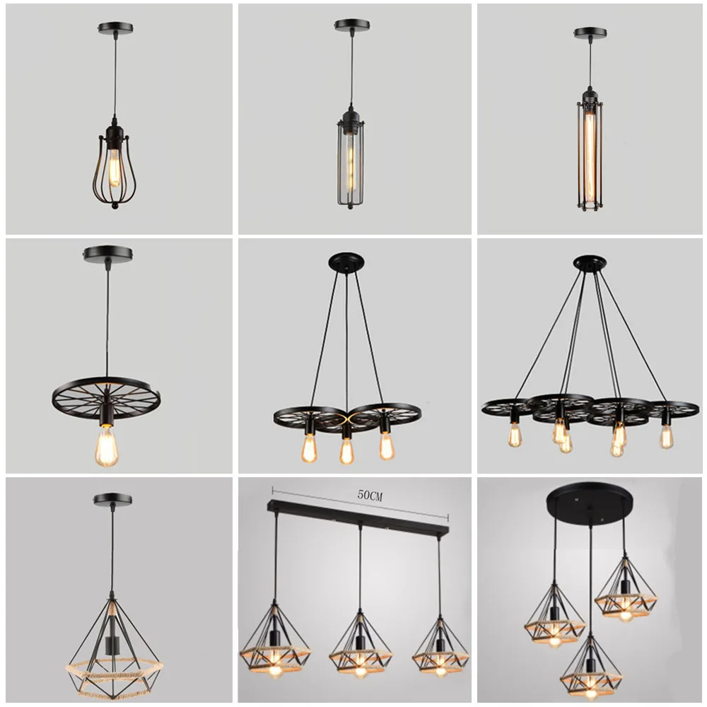 Винтажные подвесные светильники в стиле индастриал Современный Железный