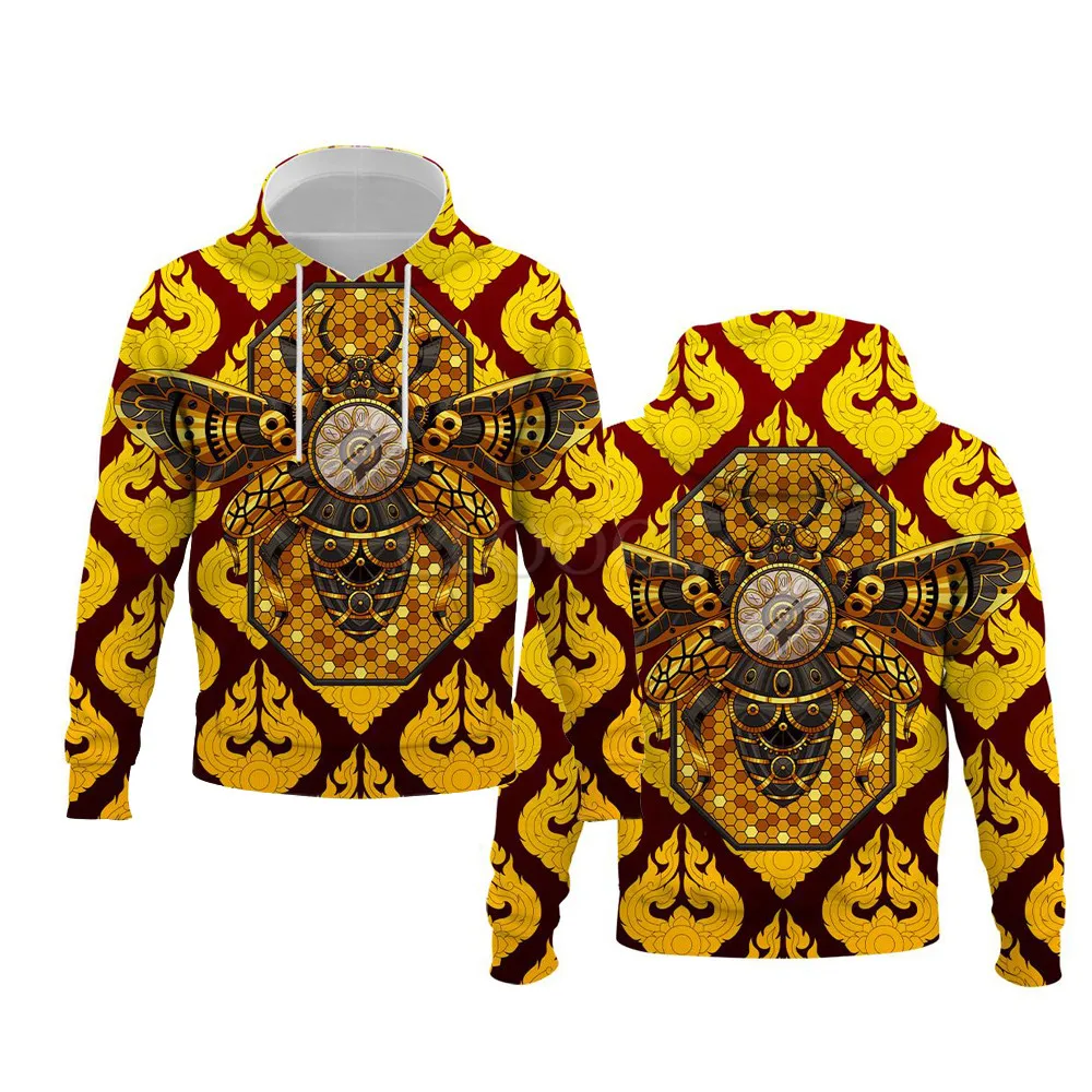 

CLOOCL Animals Hoodie 3D Graphic Abstract Animal Bee Print Sweatshirt Fashion Pullover Tops Harajuku Men Hoodies