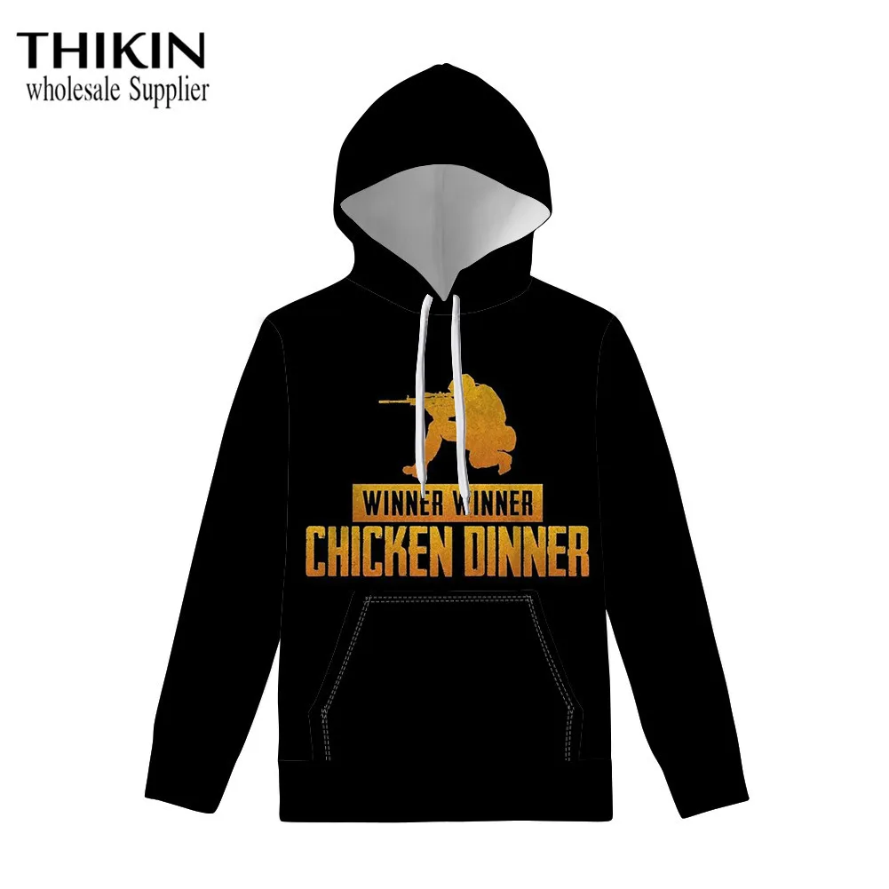 Худи PUBG с рисунком курицы осенняя уличная одежда для подростков Крутая толстовка