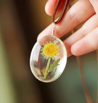 1 шт. сушеный цветок ожерелье Настоящее forget-me-Not живое растение Посеребренная Подвеска ожерелье ювелирные изделия - Окраска металла: 21