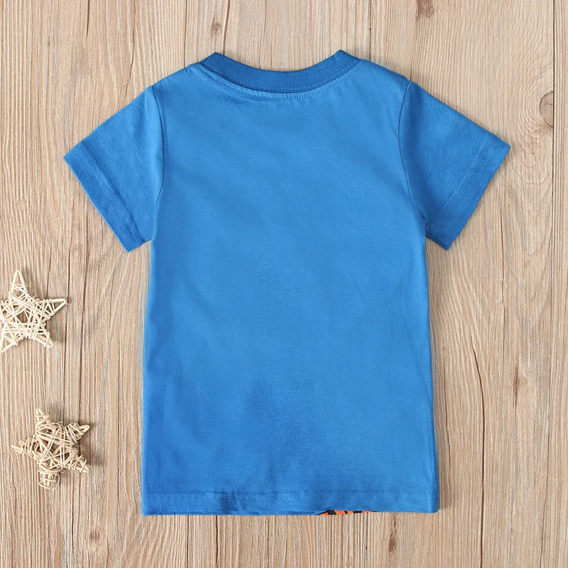 

2021 Cute Tiger Cartoon Print Summer Children's T-shirts Fashion Baby Boys Clothing Tops Casual Kids T-shirt Baby Boy Clothes