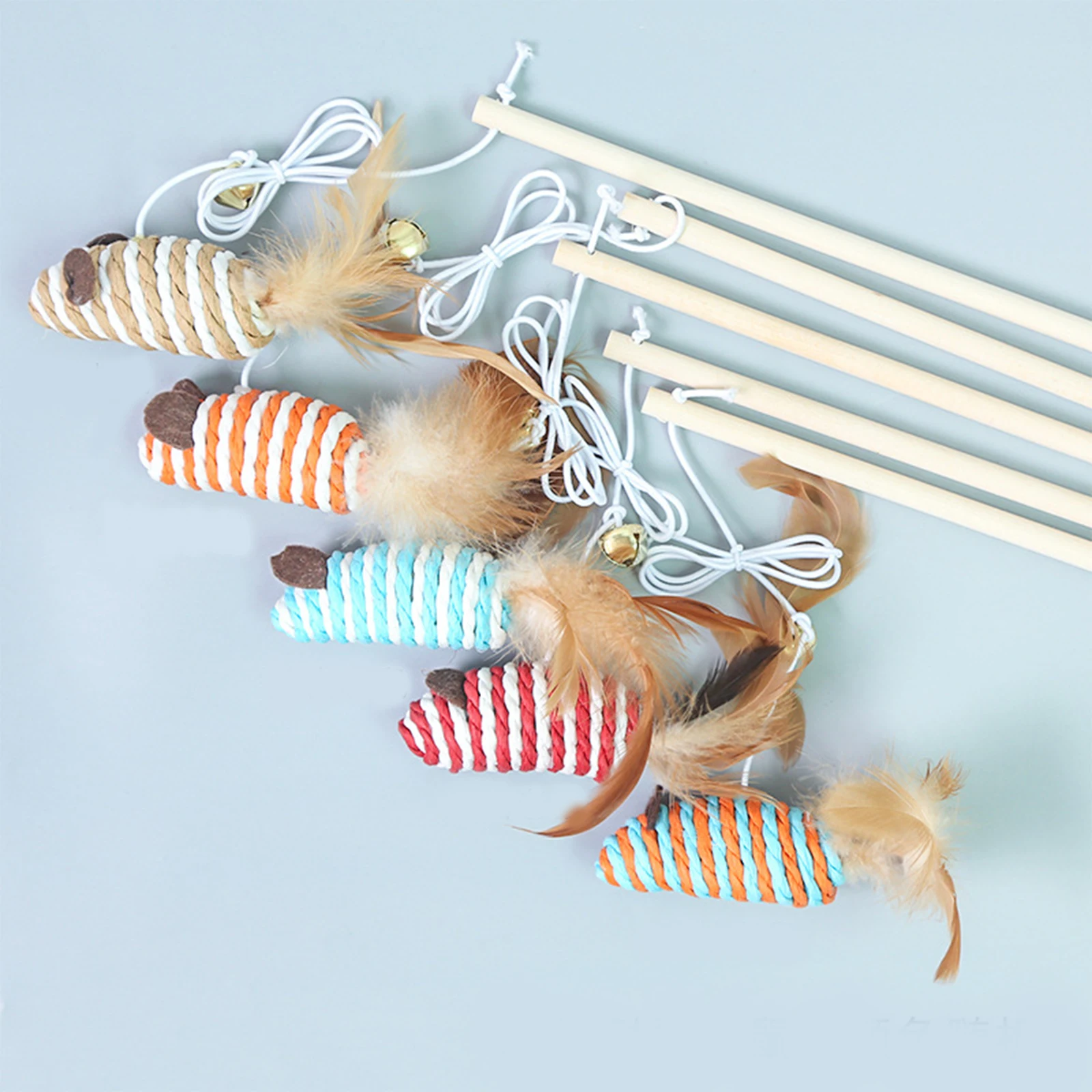 Игрушка для питомцев деревянный смешной тизер кошек натуральная мышь животное