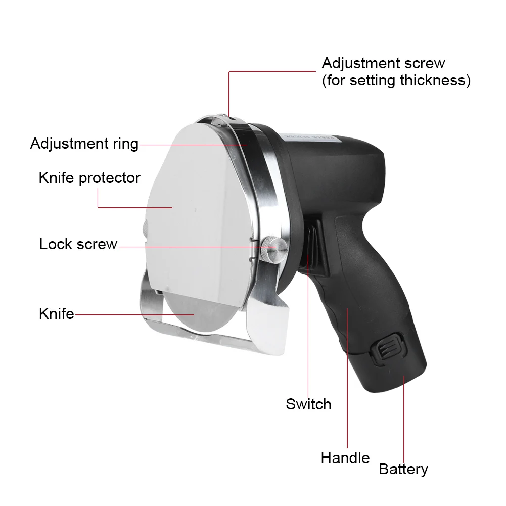 Electric Kebab Knife Adjustable Thickness Handheld Meat Cutter Slicing Tool for Household Commercial |