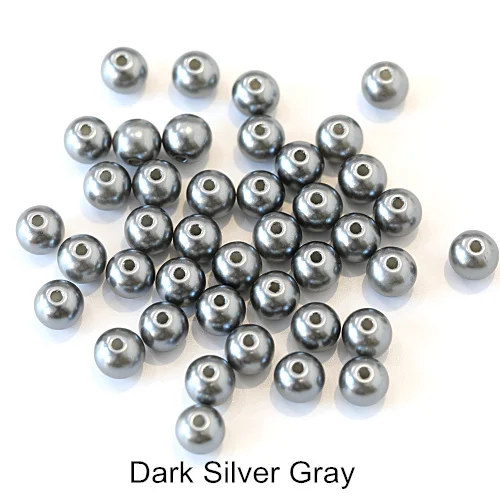 Dark Silver grey 1000 шт красочные ABS имитация жемчуга круглые бусины с дырочками DIY браслет серьги Подвески ожерелье для изготовления ювелирных изделий B1049 - Цвет: Dark Silver grey