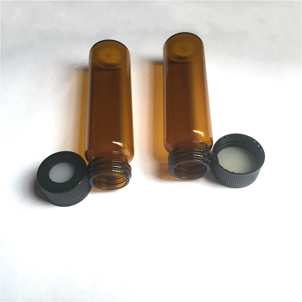 Коричневые хроматографические флаконы 4 мл с черной открытой Кепка плоским