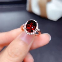 hoyon natural mozambican garnet ring 18k rose gold color ring real 100 14k18k24k gold color jewelry for woman