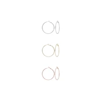 kose 3 pairs hoop earrings sets 14k gold silver rose gold plated lightweight gold hoops for girls women 20mm