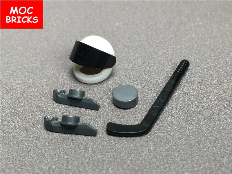 Кубики MOC сделай сам набор для хоккея с шайбой спортивный шлем снаряжение катания