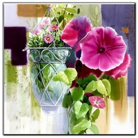 diy diamond painting cross stitch morning glories in the wall needlework diamond embroidery full square mosaic decoration resin