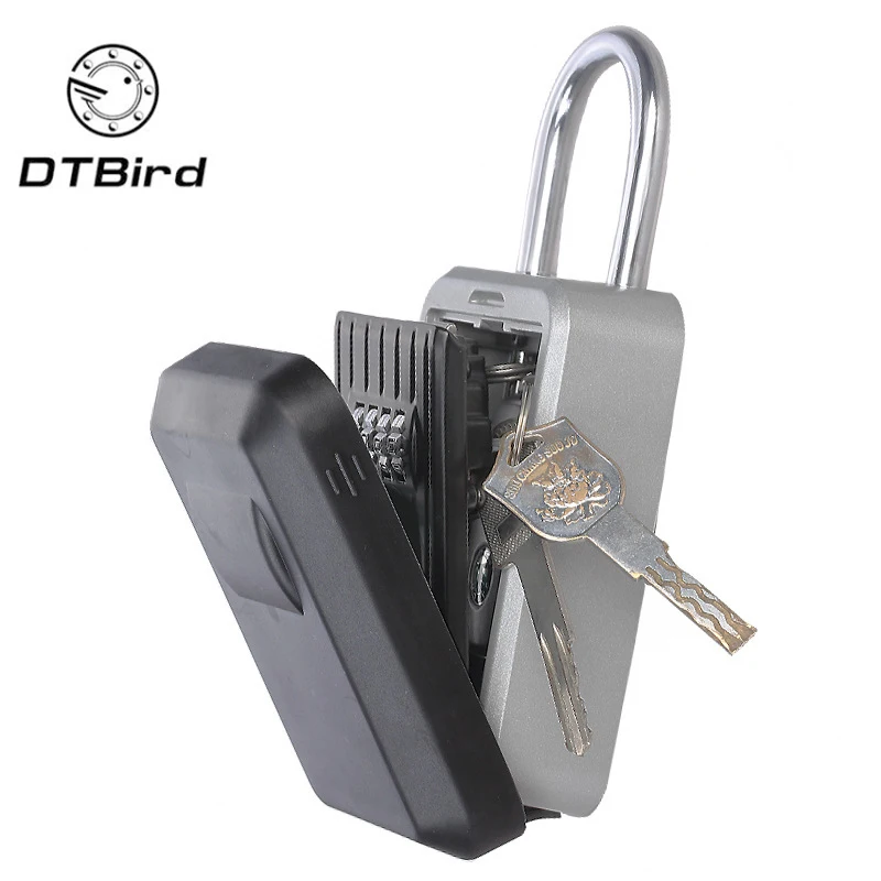 

Wall Hanging Outdoor Key Storage Lock Box 4-Digit Combination Password Key Safe Box Resettable Code Key Holder Hider