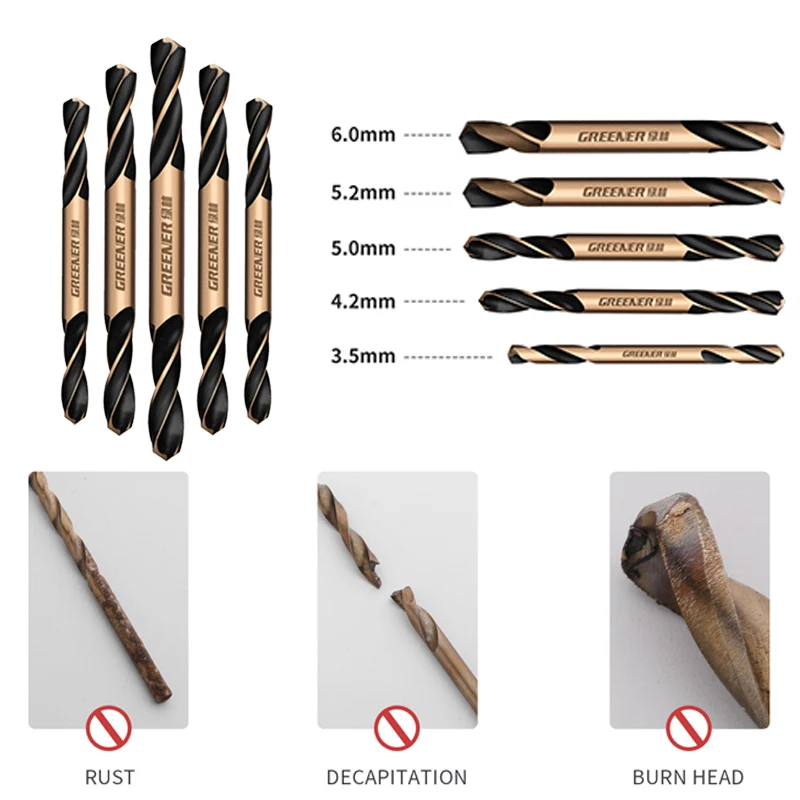 

Twist Drill Bit Double-headed Double-edged Stainless Steel Cobalt-containing Super Hard Drill Iron Drill 3.0-6.0mm Drill Bit