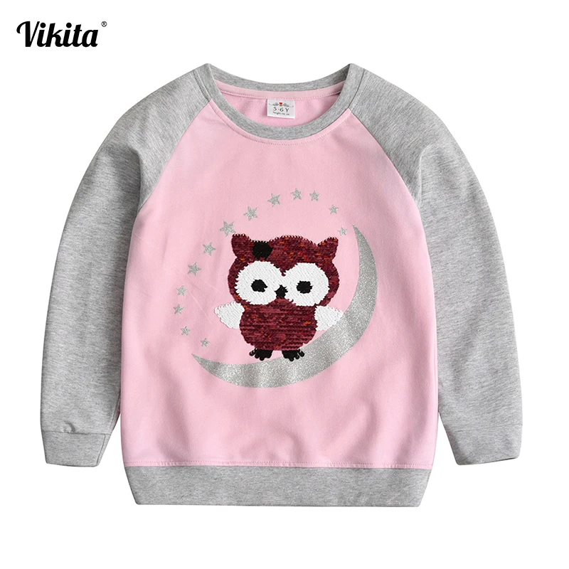 Футболка для девочек с единорогом VIKITA Повседневная футболка длинным рукавом и