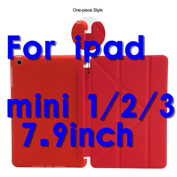 Умный для нового ipad 9,7 / флип-чехол с подставкой для ipad 5 Air ipad mini 1/2/3/мягкий ТПУ задний кожаный чехол подставка для планшета чехол - Цвет: mini red