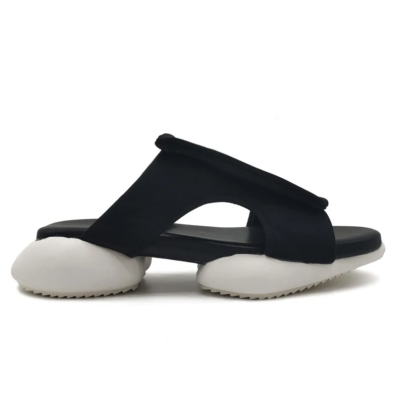 

Velcro Flat Platform Men's Women's Slippers Outdoor Peep-toe Casual Thick Hell Height Rubber Couple Slippers Fashion Women Shoes