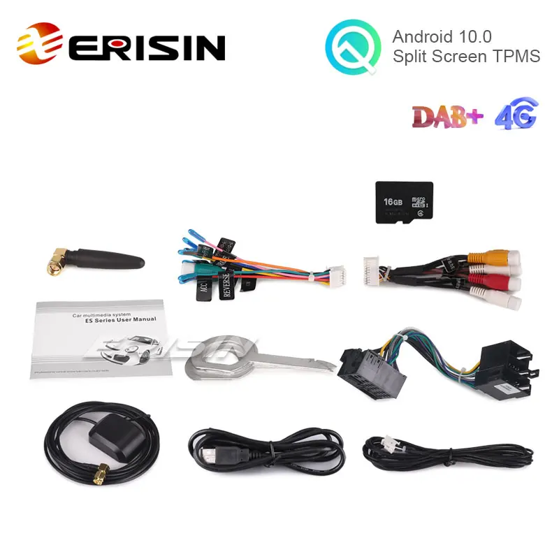 Erisin ES5178A 7 "16GB Android 10 0 автомобильная стереосистема для Audi A4 S4 CarPlay + DAB DVD TPMS Wifi GPS