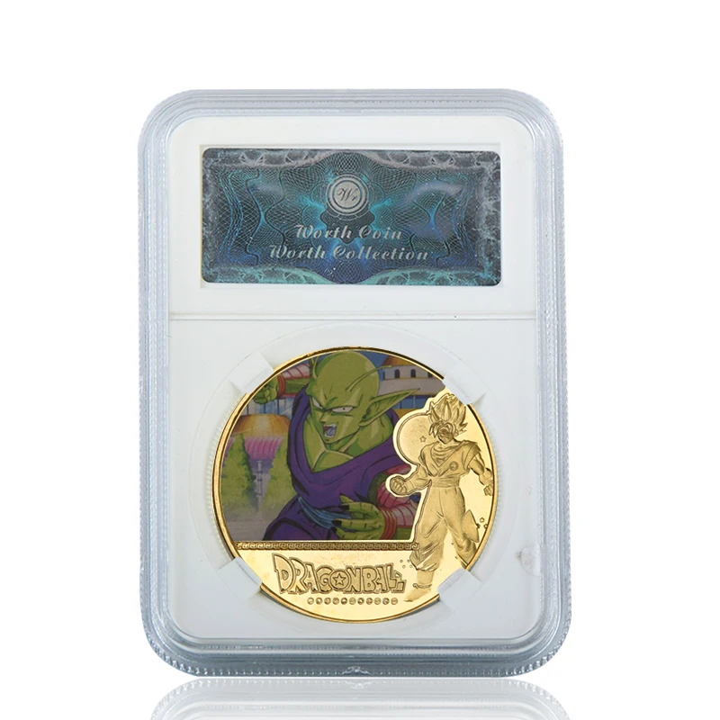coin2 with case 5 шт. WR Dragon Ball позолоченные Коллекционные монеты с держателем для монет японский набор монет медаль подарок Прямая поставка - Цвет: coin2 with case