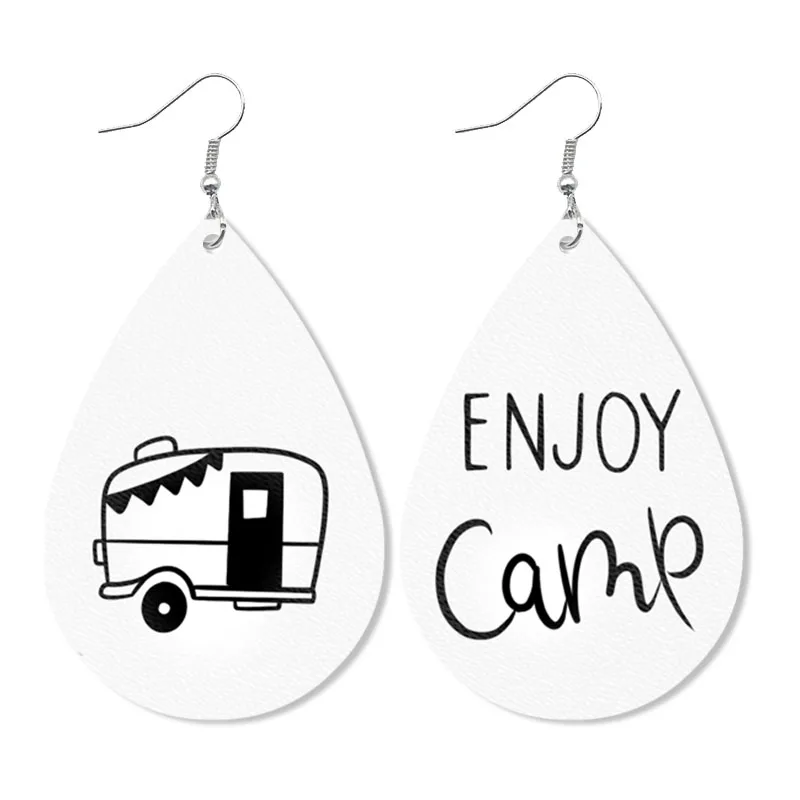 

Cpop Nurse Halloween Faux Leather Earrings Math Teacher Pencil Water Drop Earrings Fashion Jewelry Women Accessories Girl Gifts