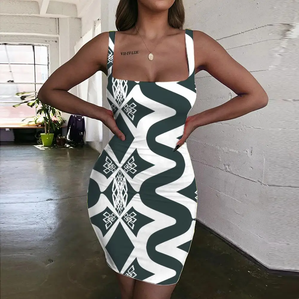 

KYKU Black And White Dresses Women Abstract Halter Sleeveless Psychedelic 3d Print Street Sundress Womens Clothing Summer