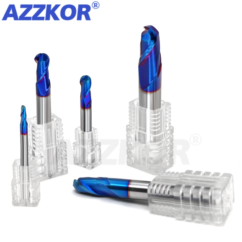 Сплав покрытие Вольфрамовая сталь инструмент Cnc мяч нос Endmills AZZKOR Топ фрезерный