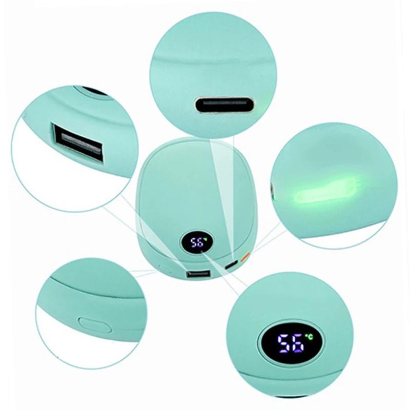 

Mini Hand Warmer,Portable USB Rechargeable Round Power Bank(15000MAh),Dual-Purpose Hand Warmer