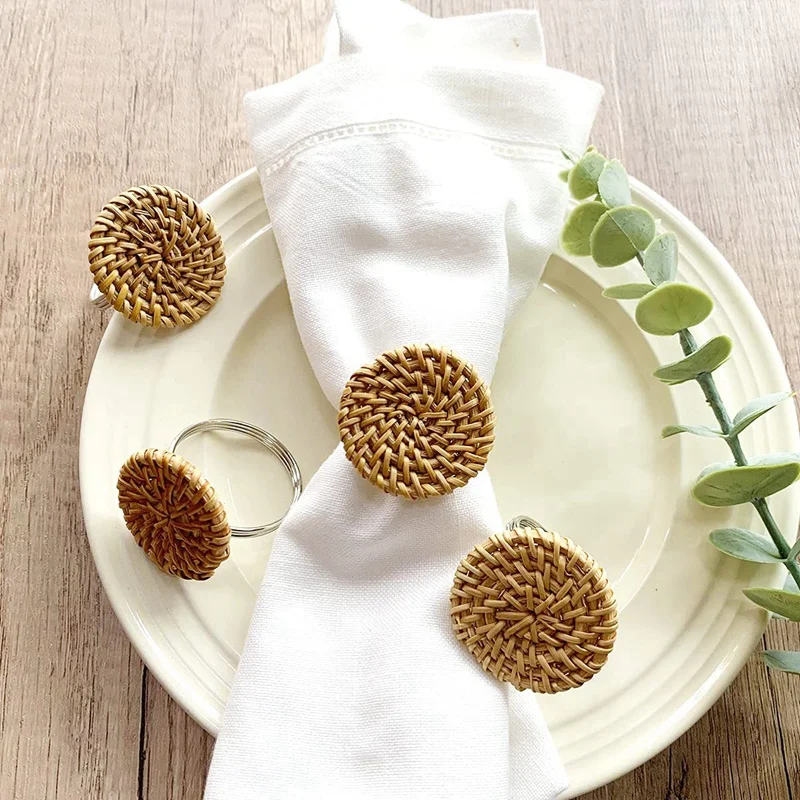 

Fall Napkin Rings Set Of 30 Vintage Napkin Ring For Table Setting Handmade Rattan Serviette Rings Holder For Wedding