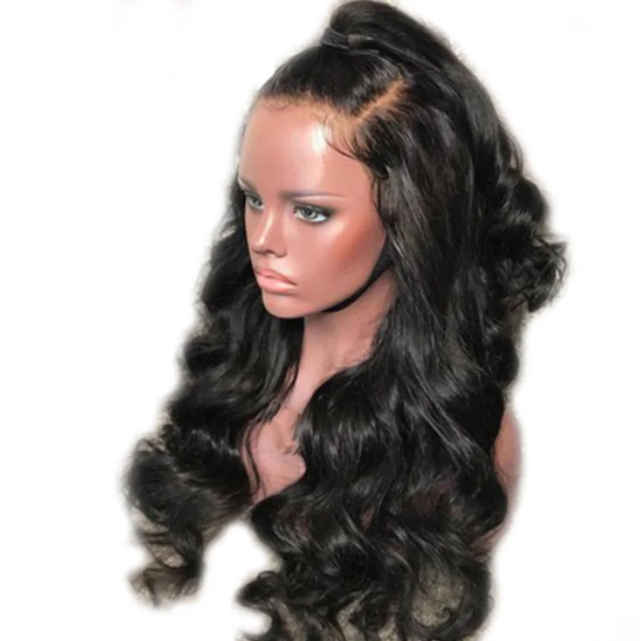 Объемные волнистые 360 человеческие волосы парики для черных женщин натуральные