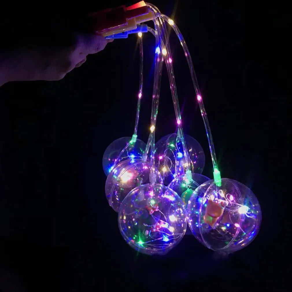 

Luminous Led Bobo Balloon Helium Transparent Ballons Sticks Wedding Birthday Party Decorations Kids Clear LED Light Balloon