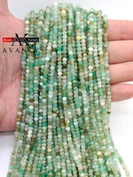 natural faceted green australian jades beads small section loose spacer for jewelry making diy necklace bracelet 152x3mm 3x4mm