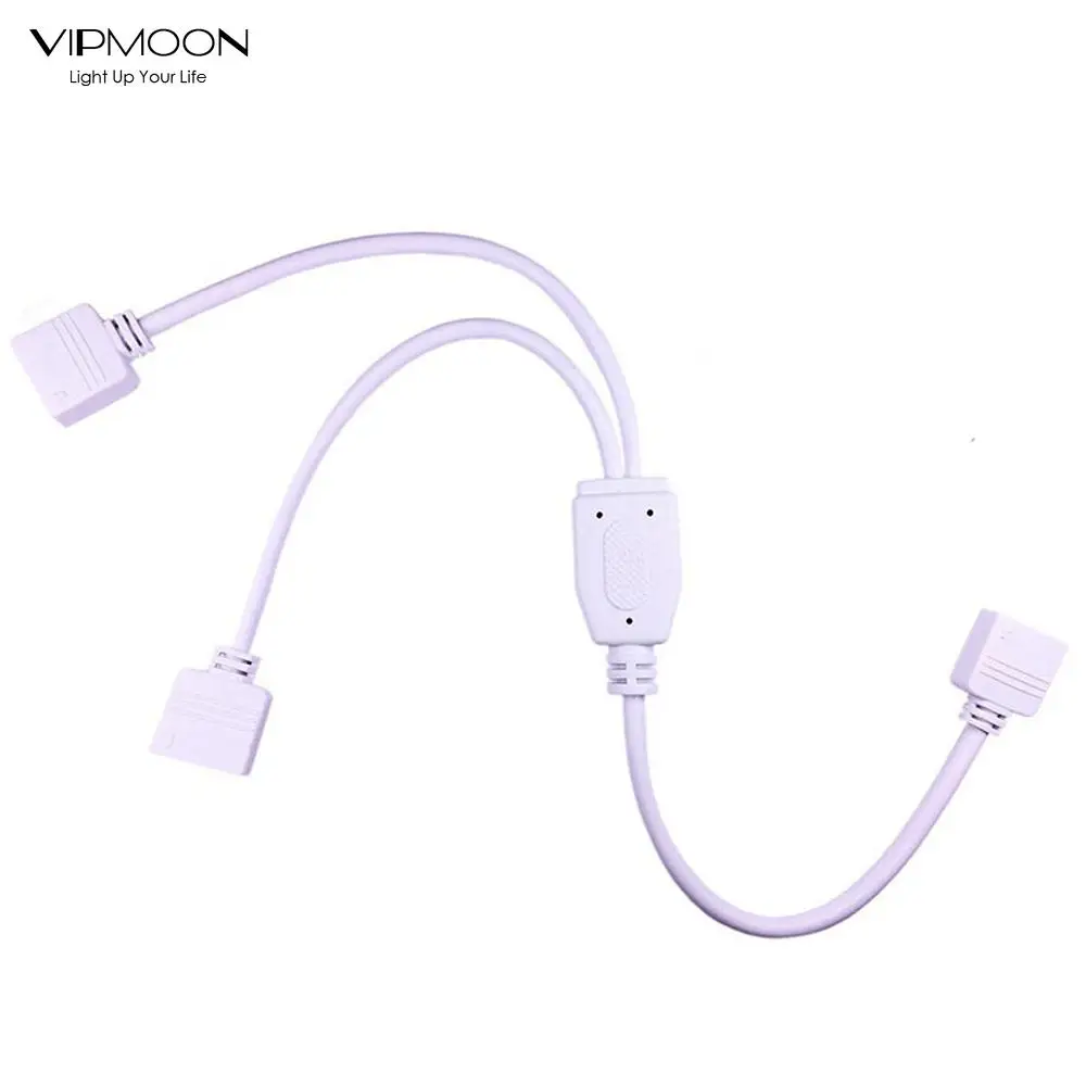 

4 Pin 1 To 2 Splitter Female RGB LED Strip White Connector Plug Power Cable White Connector Wire For RGBW Tape