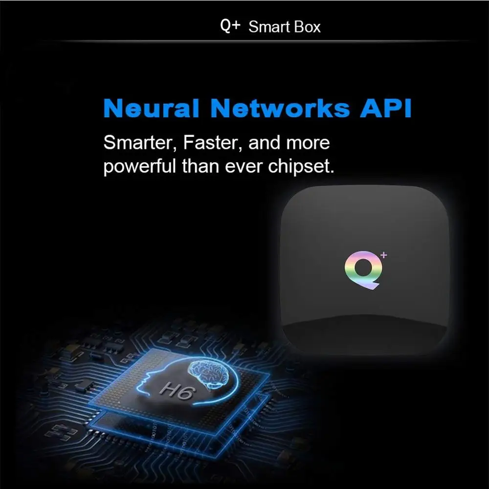 Новый хит qplus Android smart 8 1/9 0 ТВ бокс H6 четырехъядерный cortex A53 Mali T720MP2 USB3.0 dual WIFI HDMI 2 6K PK