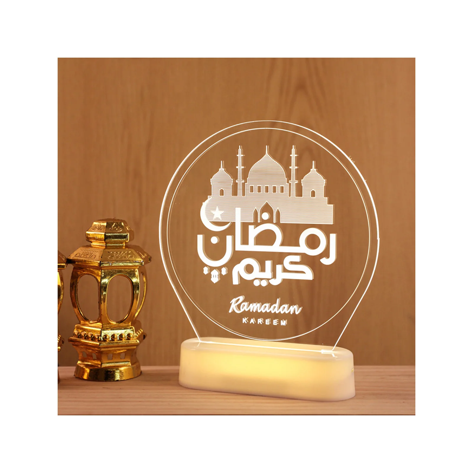 

Remote Control Ramadan Themed Lamp Colorful Eid Lantern/Castle Scented Night Light Islam LED Table Ornament for Muslim PLDI889