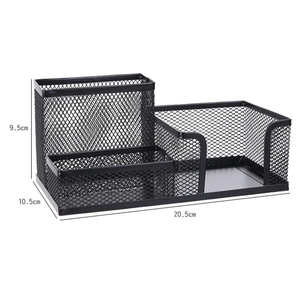 

3 Grid Fashion Multi-function Office Supplies Iron Desktop Pen Holder Storage Box Mesh Organizer Home Stationery Case Gift