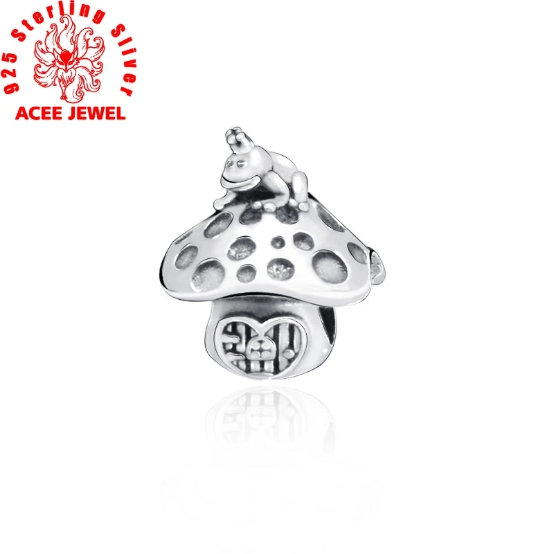 

2019 autumn New 925 Sterling Silver Beads Mushroom & Frog Charms Pendant fit Original pandora Bracelets Women DIY Jewelry