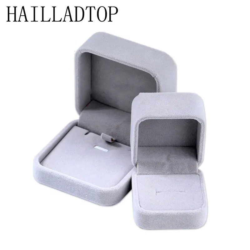 Бархатная шкатулка для ювелирных изделий квадратный Свадебный чехол контейнер