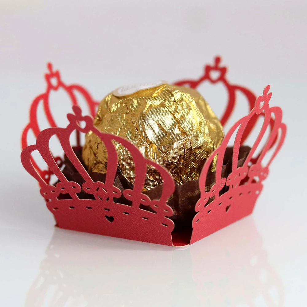 50 шт. с лазерными полый для конфет коробки Цвет карты Бумага шоколада Ferrero