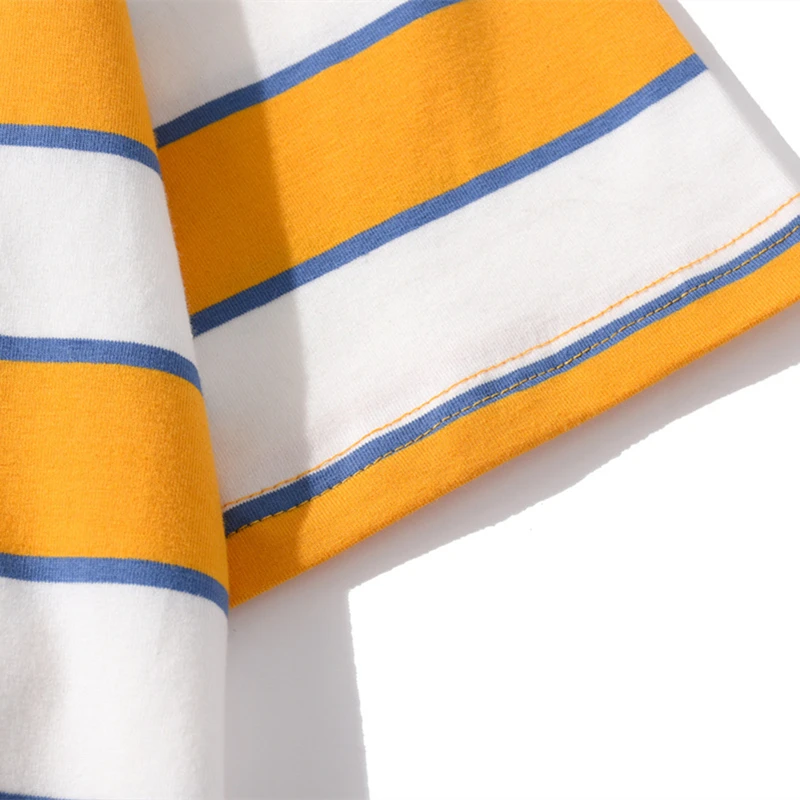 

2021 Men T Shirts Stripe Print High Quality Men's Brand Casual Short Sleeve Top Fashion Harajuku Male T-Shirt