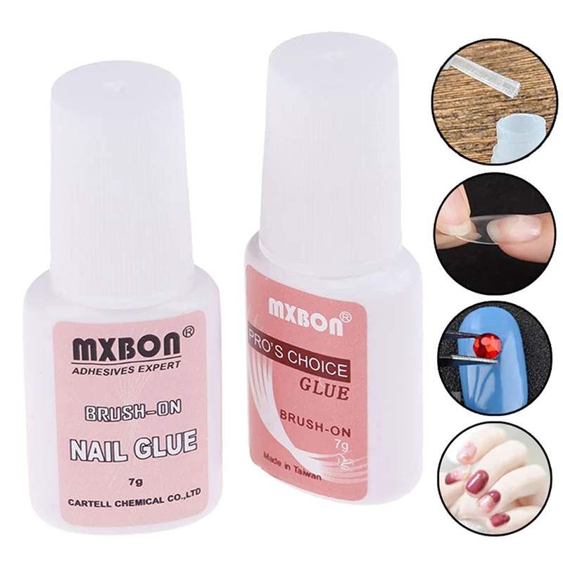 

7g Quick Drying Nail Glue for False Nails Glitter Decoration Acrylic with Brush False Nail Tips Design Faux Nail Care Tools