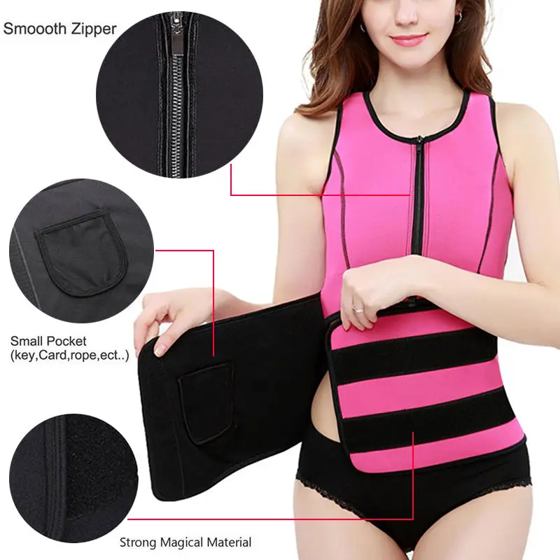

Women's corset Neoprene Sauna Suit Tank Top Sweat Vest Workout Shapewear Adjustable Waist Trainer Trimmer Body Shaper