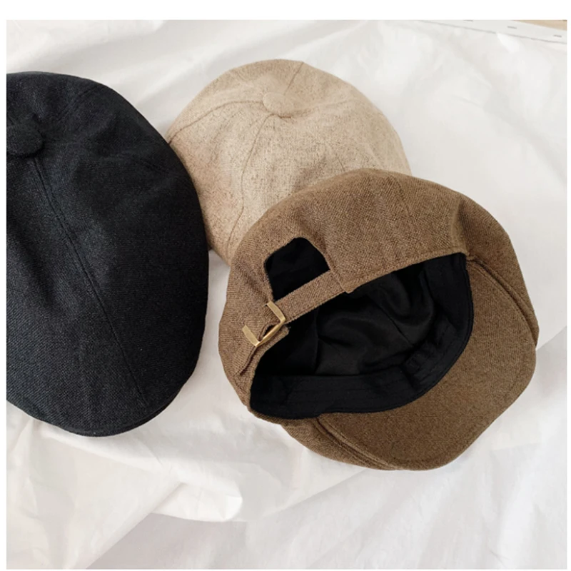Винтажная Женская кепка газетчика коричневый черный Гэтсби Ретро береты плоская