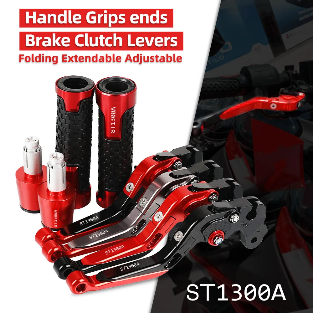 

ST 1300A Motorcycle Aluminum Brake Clutch Levers Handlebar Hand Grips ends For HONDA ST1300A 2003 2004 2005 2006 2007